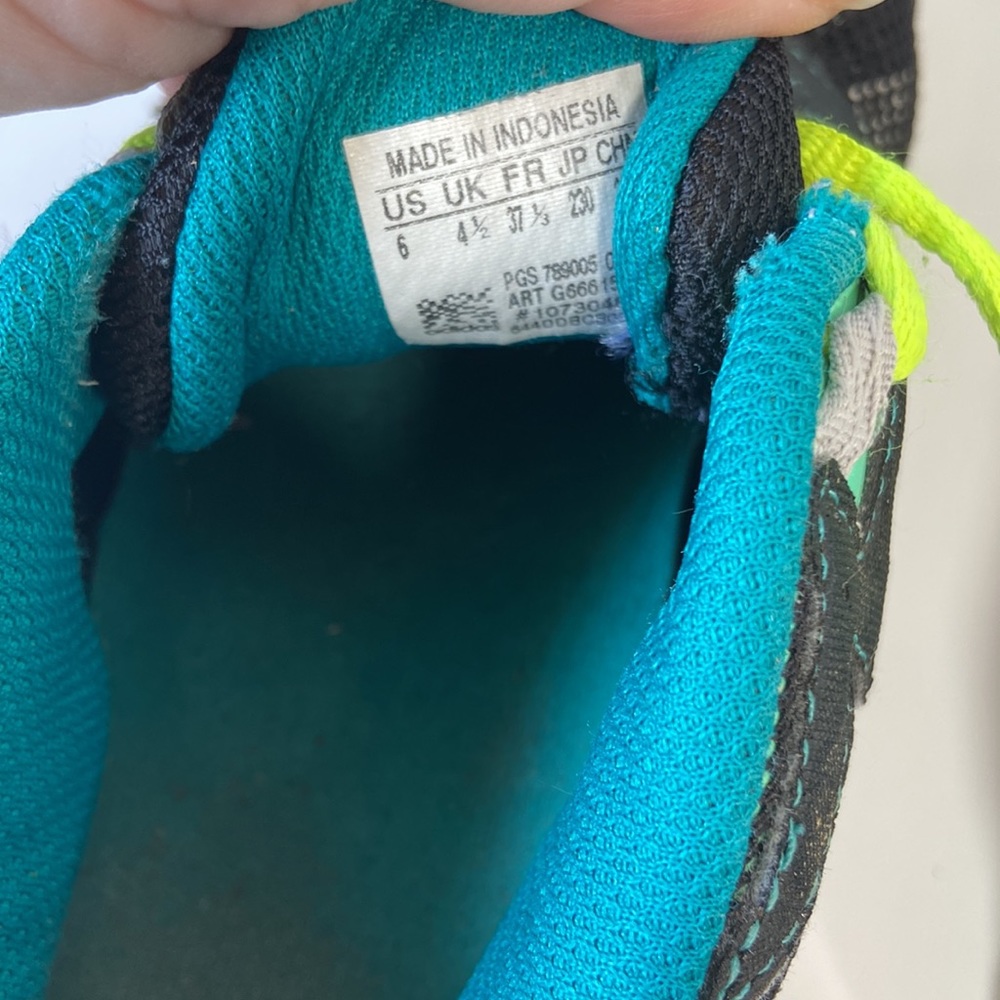 Adidas vigor trail running shoes size 6 black and teal sneakers - Picture 5 of 8
